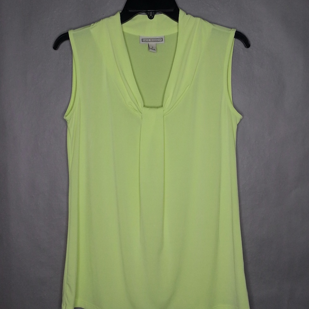 Dana Bachman Sleeveless Green Tank Shirt Top Small